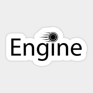 Engine typography design Sticker